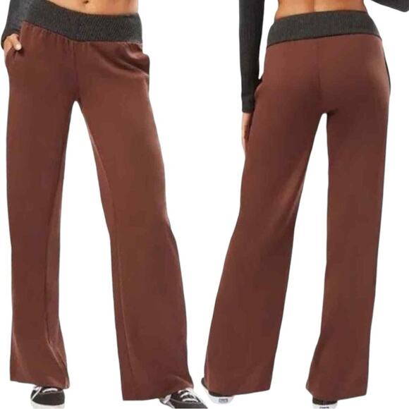 We Wore What NWT Low Rise Suiting Twill V Pant Ribbed Cacao Black size XS 118.00 - Picture 1 of 6